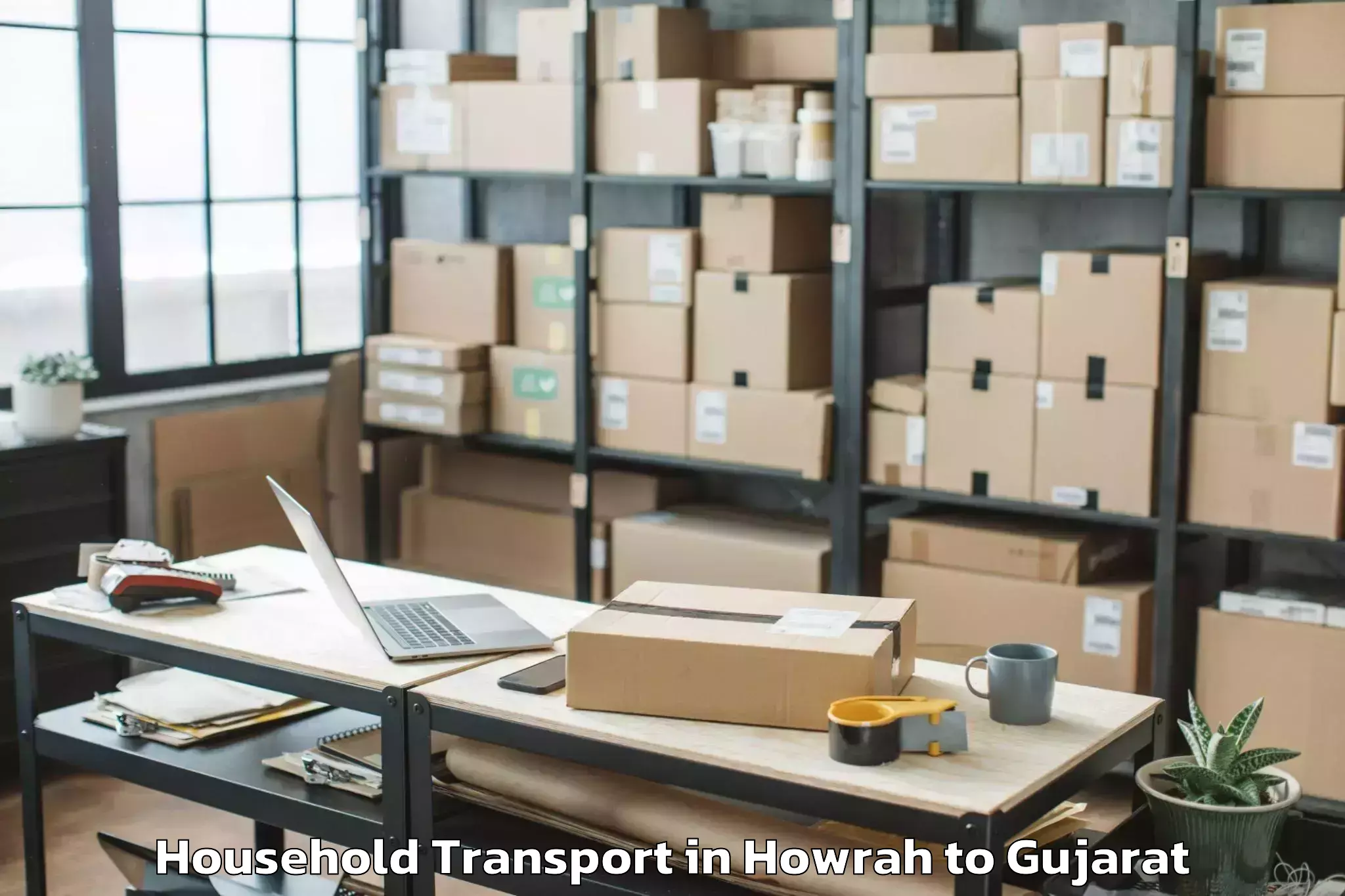 Book Howrah to Ranavav Household Transport